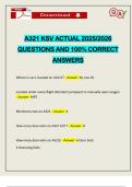A321 KSV ACTUAL 2025&sol;2026 QUESTIONS AND 100&percnt; CORRECT ANSWERS