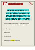 NEWEST 2025&sol;2026 BUS203 PRINCIPLES OF MARKETING - SAYLOR DIRECT CREDIT FINAL EXAM ACTUAL Q&A 100&percnt; PASS