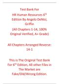 Test Bank HR Human Resources 6th Edition By Angelo DeNisi&comma; Griffin