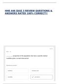 HHE 446 QUIZ 3 REVIEW QUESTIONS & ANSWERS RATED 100&percnt; CORRECT&excl;&excl;