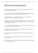 ADC Exam missed questions with 100&percnt; correct detailed answers guaranteed pass&period;
