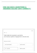 HHE 446 QUIZ 4 QUESTIONS & ANSWERS SOLVED 100&percnt; CORRECT&excl;&excl;