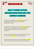 NUR 111 EXAM 1 ACTUAL 2025&sol;2026 QUESTIONS AND 100&percnt; CORRECT ANSWERS