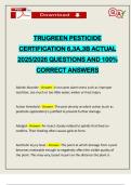 TRUGREEN PESTICIDE CERTIFICATION 6&comma;3A&comma;3B ACTUAL 2025&sol;2026 QUESTIONS AND 100&percnt; CORRECT ANSWERS