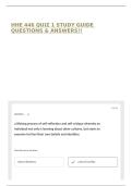 HHE 446 QUIZ 1 STUDY GUIDE QUESTIONS & ANSWERS&excl;&excl;