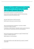 Respiratory and HEENT Assessment in Nursing  Exam Questions and answers latest update  with complete solutions &lpar;Grade A&plus;&rpar; 