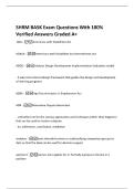 SHRM BASK Exam Questions With 100&percnt;  Verified Answers Graded A&plus; 