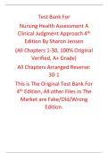 Test Bank Nursing Health Assessment A Clinical Judgment Approach 4th Edition By Sharon Jensen 