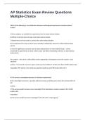 AP Statistics Exam Review Questions Multiple-Choice And Correct Verified Answers Graded A&plus;&period;