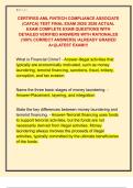 CERTIFIED AML FINTECH COMPLIANCE ASSOCIATE  &lpar;CAFCA&rpar; TEST FINAL EXAM 2025&sol; 2026 ACTUAL  EXAM COMPLETE EXAM QUESTIONS WITH  DETAILED VERIFIED ANSWERS WITH RATIONALES  &lpar;100&percnt; CORRECT ANSWERS&rpar; &sol;ALREADY GRADED  A&plus;&vert;&vert;LATEST EXAM&excl;&excl;&excl;