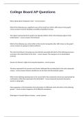College Board AP Questions And Correct Detailed Verified Answers Success Guaranteed&period;