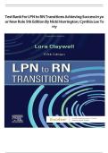 Test Bank For LPN to RN Transitions 5th Edition by Lora Claywell 9780323697972 Chapter 1-18 Complete Guide&period;