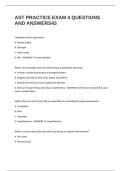 AST PRACTICE EXAM 4 QUESTIONS AND ANSWERS