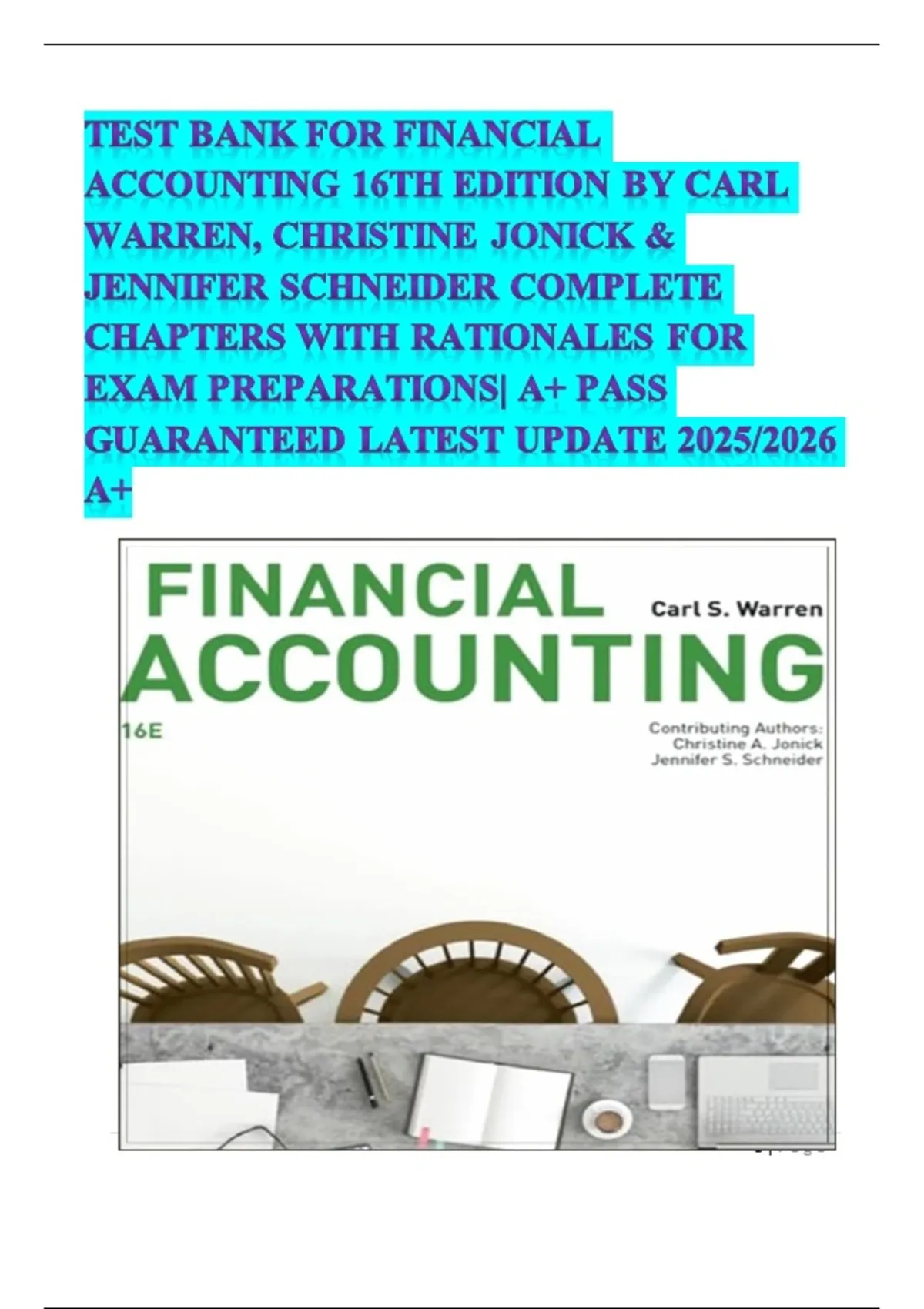 TEST BANK FOR FINANCIAL ACCOUNTING 16TH EDITION BY CARL WARREN ...