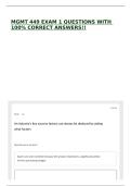 MGMT 449 EXAM 1 QUESTIONS WITH 100&percnt; CORRECT ANSWERS&excl;&excl;