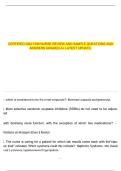  CERTIFIED DIALYSIS NURSE REVIEW AND SAMPLE QUESTIONS AND ANSWERS GRADED A+ LATEST UPDATE.