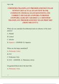 CERTIFIED TRANSPLANT PRESERVATIONIST EXAM  NEWEST 2025&sol; 2026 ACTUAL EXAM TEST BANK&vert;  COMPLETE 350 REAL EXAM QUESTIONS AND  CORRECT DETAILED ANSWERS &lpar;VERIFIED  ANSWERS&rpar; ALREADY GRADED A&plus;&vert; CERTIFIED  TRANSPLANT PRESERVATIONIST EXAM PREP &lpar;MOST RECENT&excl;&excl;&rpar;