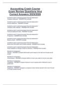 Accounting Crash Course  Exam Review Questions And  Correct Answers 2025&sol;2026 
