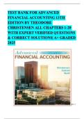 TEST BANK FOR ADVANCED FINANCIAL ACCOUNTING 14TH EDITION BY THEODORE CHRISTENSEN ALL CHAPTERS 1-20 WITH EXPERT VERIFIED QUESTIONS & CORRECT SOLUTIONS&vert; A&plus; GRADED 2025