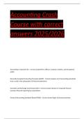 Accounting Crash Course with correct answers 2025&sol;2026