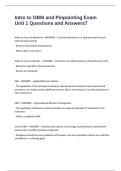 Intro to OBM and Pinpointing Exam Unit 1 Questions and Answers