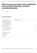 HESI RN Med-Surge Practice EXAM&comma; QUESTIONS WITH ACCURATE ANSWERS &vert; MULTIPLE CHOICES &vert;20252026&excl;&excl;