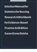 Solution Manual for Statistics for Nursing Research A Workbook for Evidence-Based Practice 3rd Edition Susan Grove Daisha