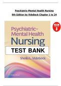 Test Bank &ndash; Psychiatric-Mental Health Nursing&comma; 9th Edition &vert; Sheila L&period; Videbeck &vert; All Chapters 1&ndash;24 &vert; Latest Verified 2025