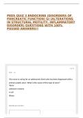 PEDS QUIZ 3 ENDOCRINE &lpar;DISORDERS OF PANCREATIC FUNCTION&rpar; GI &lpar;ALTERATIONS IN STRUCTURAL MOTILITY&comma; INFLAMMATORY DISORDER&rpar; QUESTIONS WITH 100&percnt; PASSED ANSWERS&excl;&excl;