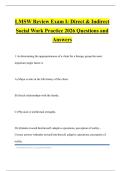 LMSW Review Exam I&colon; Direct & Indirect Social Work Practice 2026 Questions and Answers