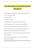 ATC Basics Block 2 Exam 2026 Questions and Answers