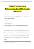 Module 7&colon; Immune System Pathophysiology Exam 2026 Questions and Answers