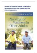 Test Bank for Nursing for Wellness in Older Adults&comma; 9th Edition by Carol A&period; Miller&period; Updated exam prep with verified questions and answers for students
