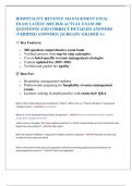 HOSPITALITY REVENUE MANAGEMENT FINAL  EXAM LATEST 2025-2026 ACTUAL EXAM 200 QUESTIONS AND CORRECT DETAILED ANSWERS &lpar;VERIFIED ANSWERS&rpar; &vert;ALREADY GRADED A&plus; 