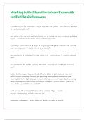 Working in Health and Social care Exam with verified detailed answers 