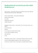 Health and Social Care Unit 4 Exam with verified detailed answers 