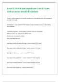 Level 3 Health and social care Unit 1 Exam with accurate detailed solutions