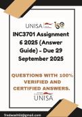 INC3701 Assignment 6 2025 &lpar;Answer Guide&rpar; - Due 29 September 2025