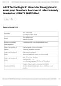 ASCP Technologist in Molecular Biology board exam prep Questions & Answers &vert; Latest Already Graded A&plus; UPDATE 2025&vert;2026&excl;&excl;