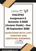MAC3703 Assignment 2 Semester 2 2025 (Answer Guide) - Due 30 September 2025