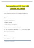 Transport Canada CPL Exam 2026 Questions and Answers