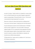 Air Law Quiz Exam 2026 Questions and Answers