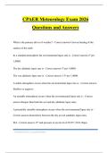 CPAER Meteorology Exam 2026 Questions and Answers