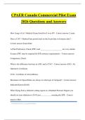 CPAER Canada Commercial Pilot Exam 2026 Questions and Answers