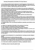 Nursing Jurisprudence and Ethics for Texas Nurses test bank