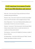 CLEP American Government Practice Test Exam 2026 Questions and Answers
