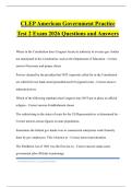 CLEP American Government Practice Test 2 Exam 2026 Questions and Answers