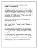BIOLOGY 2350 EXAM 2 QUESTIONS WITH COMPLETE SOLUTIONS