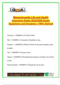 Massachusetts Life & Health Insurance Exam &vert; 2025&sol;2026 &vert; 120&plus; Solved Questions on Policies&comma; Underwriting&comma; Claims&comma; and State Regulations