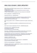 HSA 3111 EXAM 1 2025 UPDATE&excl;&excl;